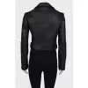 Leather jacket with silver hardware