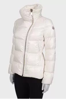 White jacket with massive zip