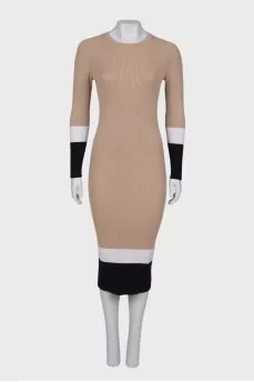 Beige dress body-con shape