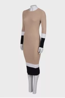 Beige dress body-con shape