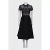 Black fitted dress with lace
