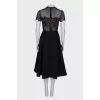 Black fitted dress with lace