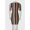 Striped dress with lurex
