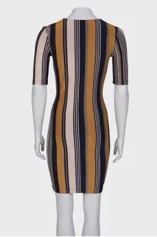 Striped dress with lurex