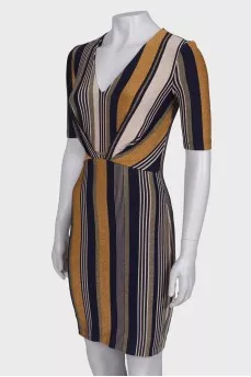 Striped dress with lurex