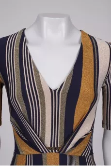 Striped dress with lurex
