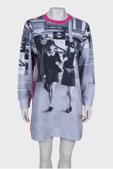 Pink dress in print