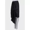 Black draped skirt