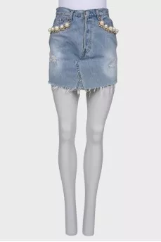 Джинсова міні-спідниця