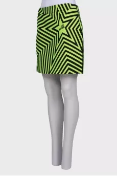Geometric print skirt with tag