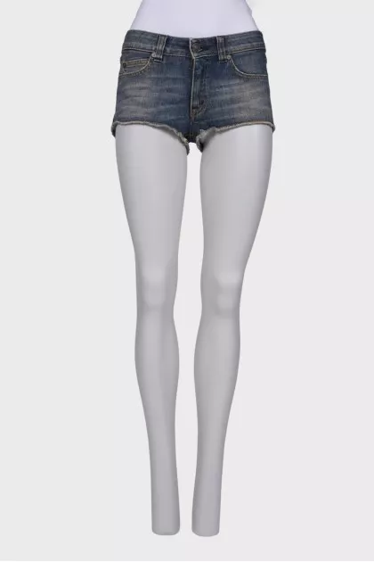 Low rise denim shorts