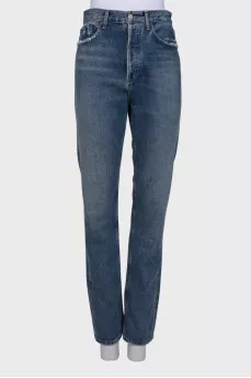 Blue straight fit jeans
