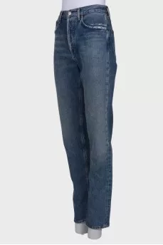 Blue straight fit jeans