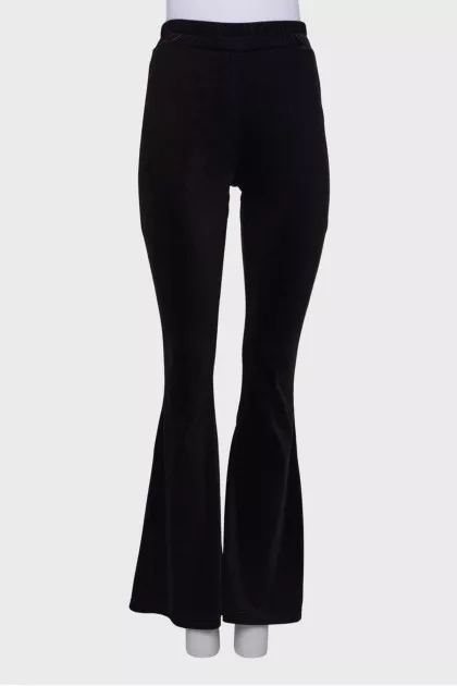 Velor flared trousers
