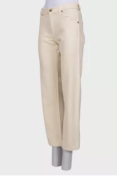 Beige straight fit jeans