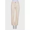Beige straight fit jeans