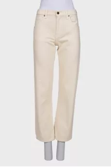 Beige straight fit jeans