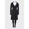 Black trench coat with embellished zip