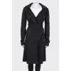 Black trench coat with embellished zip