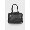 Leather bag with keyring