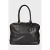 Leather bag with keyring