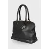 Leather bag with keyring