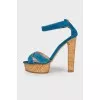 Suede high heel sandals