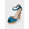 Suede high heel sandals