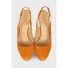 Brown embossed shoes