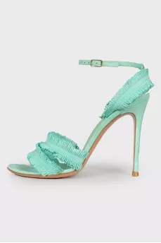 Suede fringed sandals
