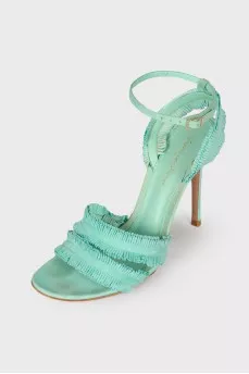 Suede fringed sandals