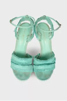 Suede fringed sandals