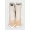 Suede wedge boots