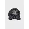 Tweed cap with brand logo