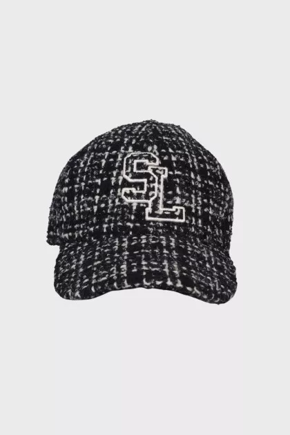 Tweed cap with brand logo