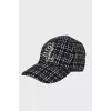 Tweed cap with brand logo