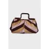 Suede bag with keyring