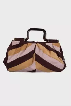Suede bag with keyring