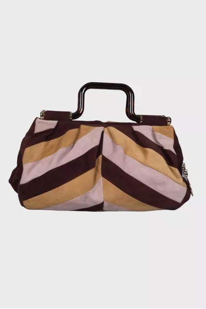 Suede bag with keyring
