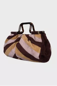Suede bag with keyring