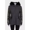 Parka with fur hood