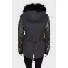 Parka with fur hood