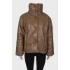 Embossed eco-leather jacket