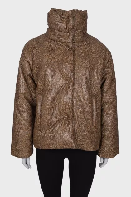 Embossed eco-leather jacket