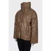 Embossed eco-leather jacket
