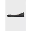 Leather flats with gold-tone hardware