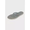 Silver sandals with rhinestones
