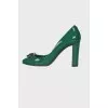 Green shoes with rhinestones