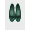 Green shoes with rhinestones