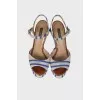 Striped wedge sandals